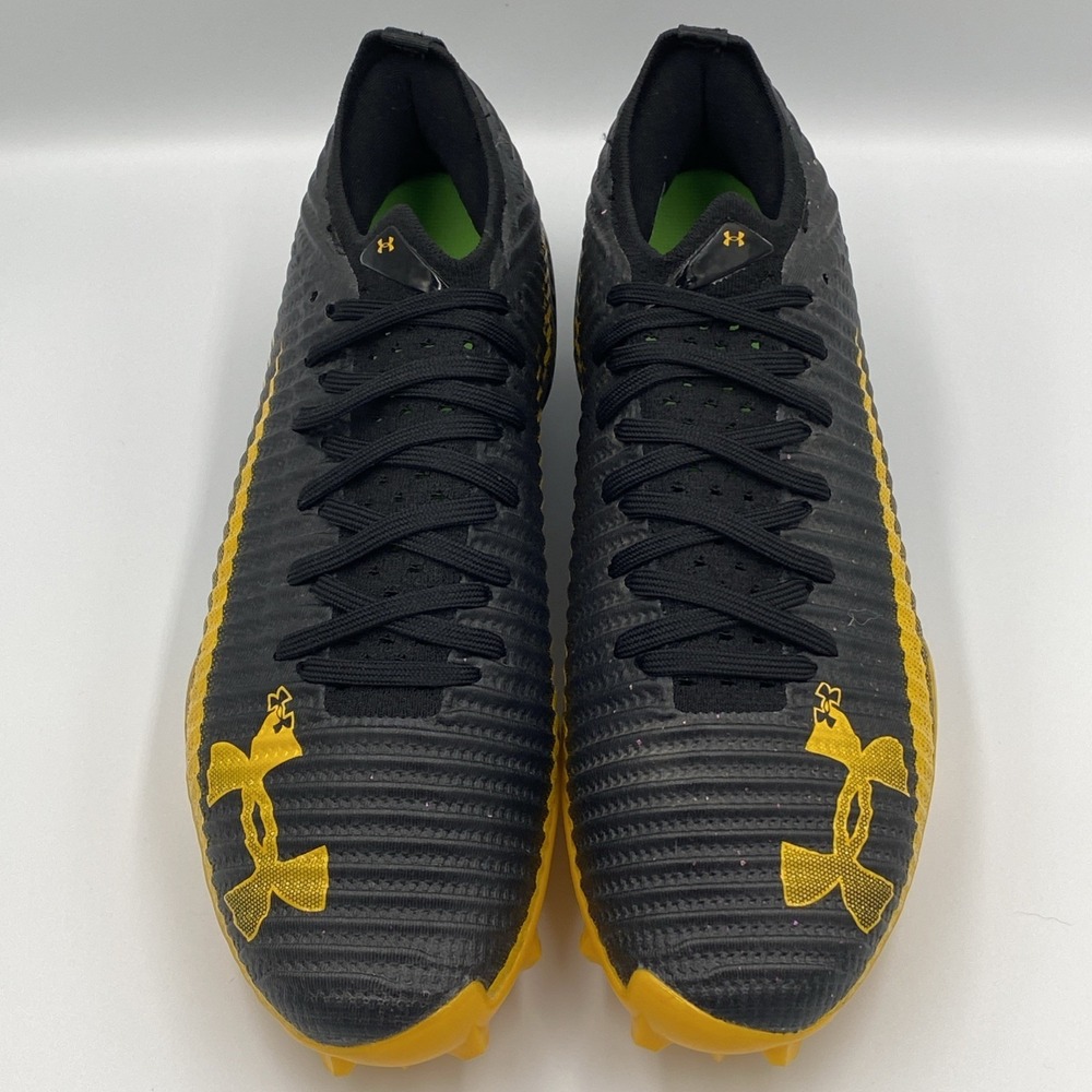Under Armour Blur Pro Football Cleats Black Steeltown Gold Men's 9 3028220-002 - Picture 4 of 7